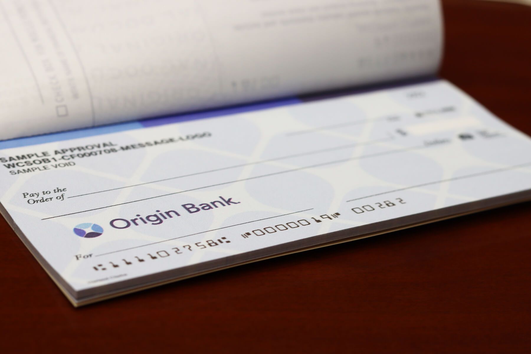 Reorder Checks Origin Bank